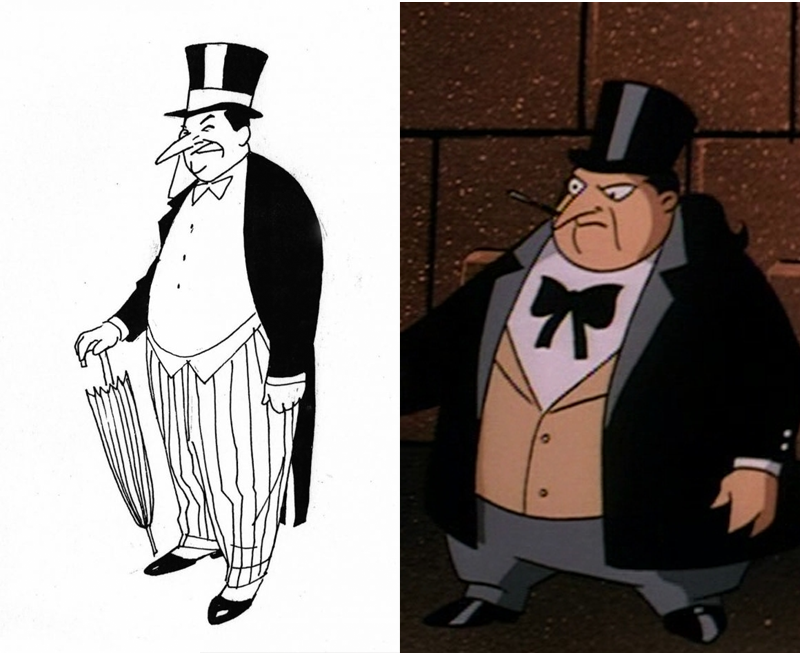 Nowlan’s early Penguin design, and the one eventually used in The Animated Series.